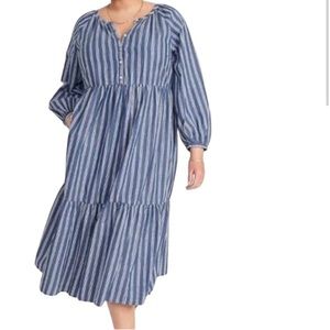 Old navy striped tiered dress S